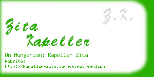 zita kapeller business card